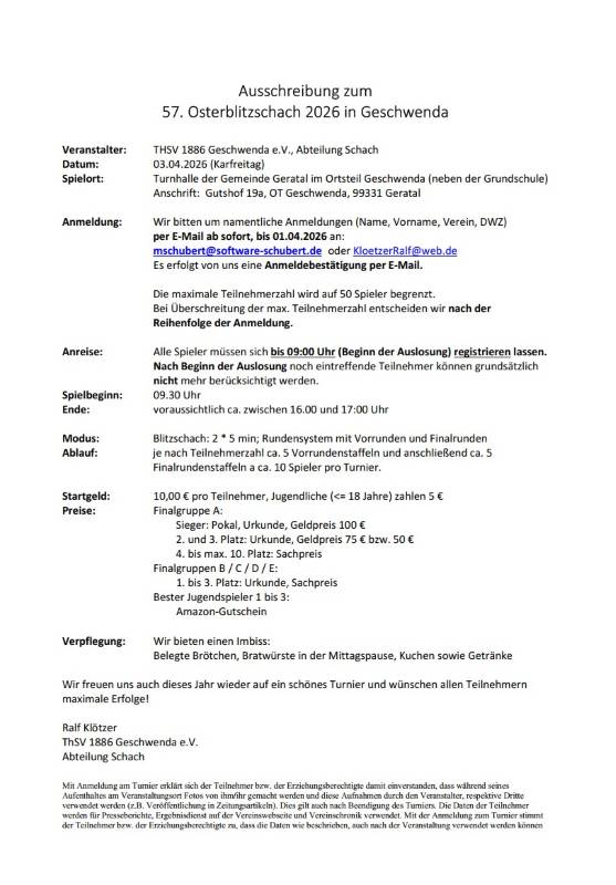 Ausschreibung Osterblitz Bild Ausschreibung Osterblitz